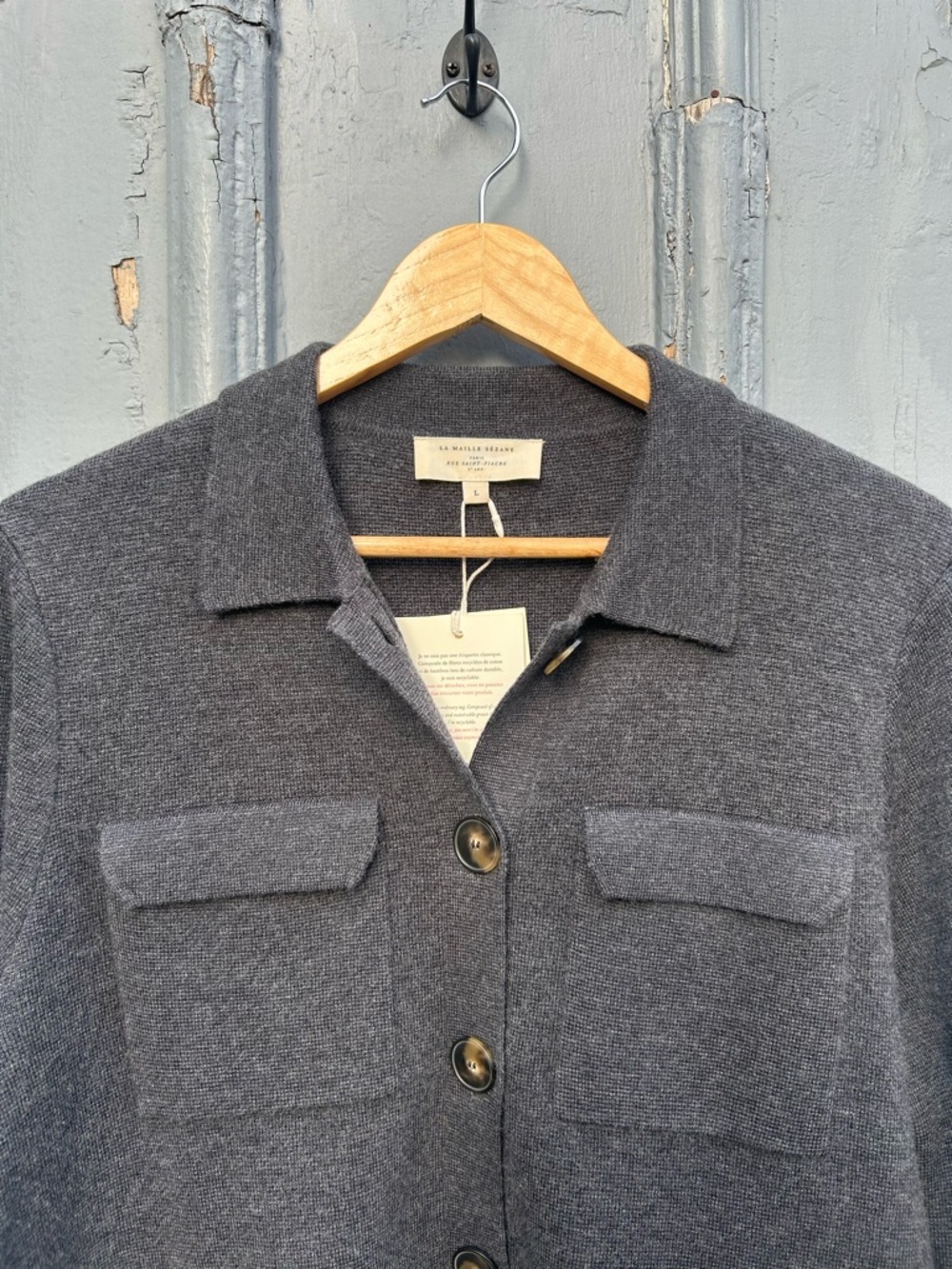 Sezane Anthracite Grey Betty Cardigan, BNWT, Size L - Picture 8 of 11